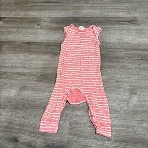 Spearmint Love Pink Striped Baby Romper (6-12M)